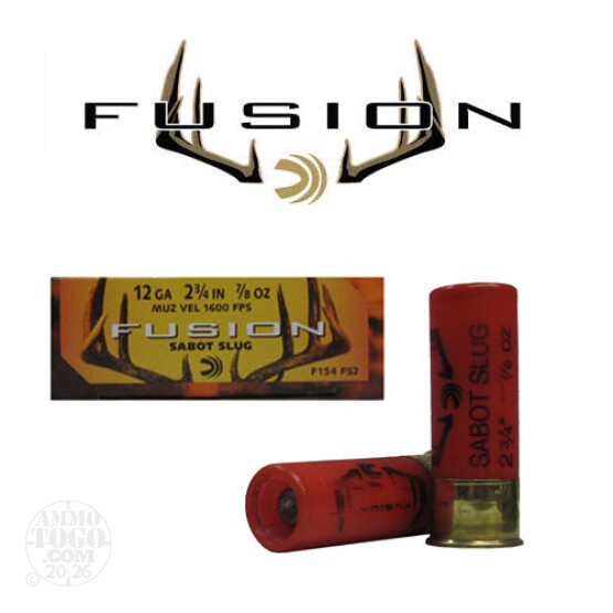 5rds - 12 Gauge Federal Fusion 2 3/4" 7/8oz. Sabot Slug Ammo