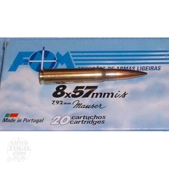 200rds - 8mm Mauser FNM 196gr. FMJ Ammo