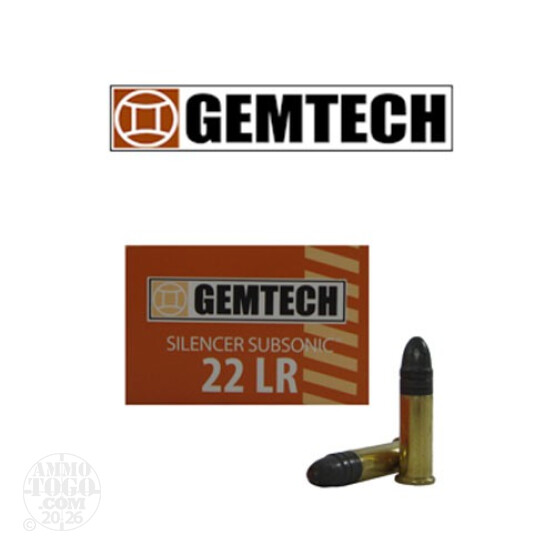 500rds - 22LR Gemtech Silencer Subsonic 42gr. LRN Ammo