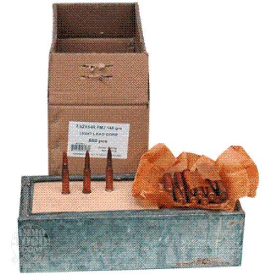 100rds - 7.62x54R Hungarian Lead Core Light Ball Ammo