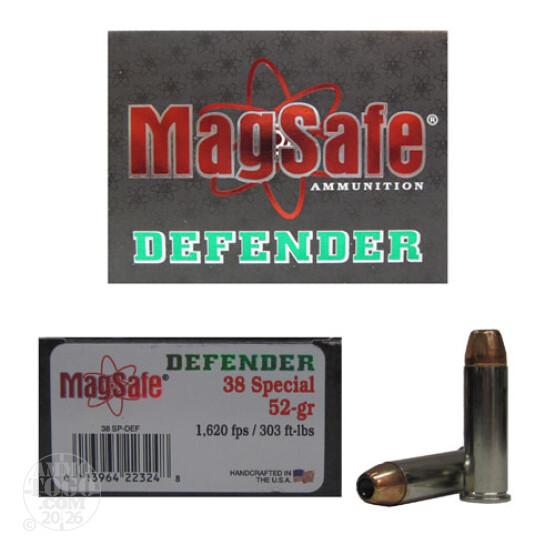 10rds - 38 Spec. Magsafe 52gr. Defender Ammo