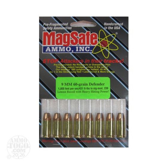 8rds - 9mm Magsafe 60gr. Defender Ammo