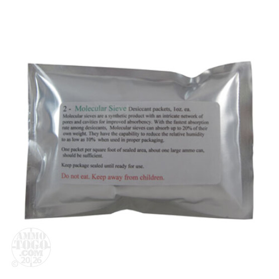 1 - Molecular Sieve Desiccant Packets 2 Pack, 1oz. Each
