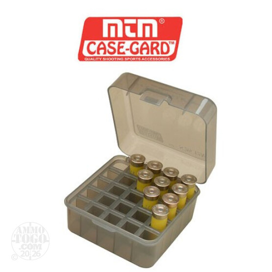 1 - MTM 25rd. Shotshell Box 3 1/2" Magnum 10 or 12 Gauge - Clear Smoke