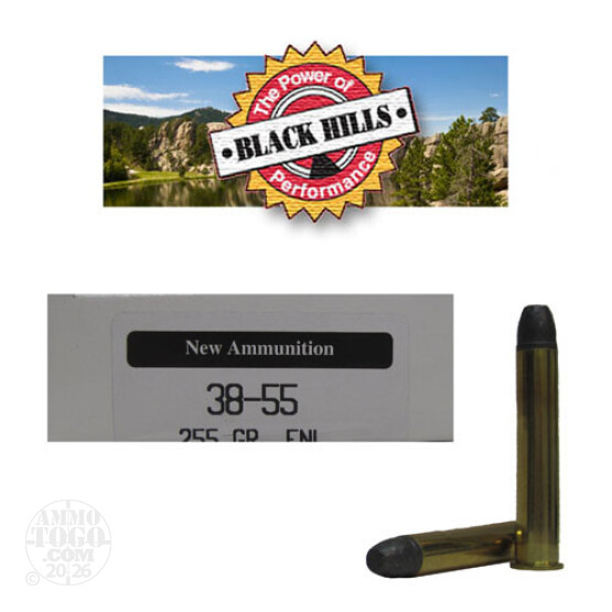 20rds - 38-55 Win Black Hills 255gr. New Seconds FNL Ammo