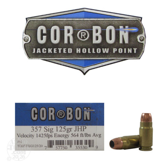 20rds - 357 Sig Corbon 125gr. HP Ammo