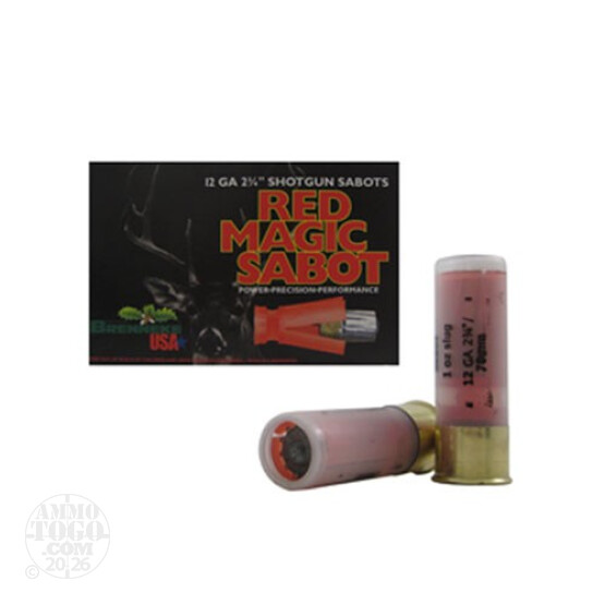 25rds - 12 Gauge Brenneke Red Magic 2 3/4" 1oz. Sabot Slug Ammo
