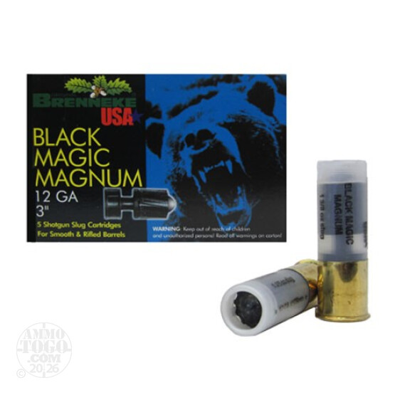 25rds - 12 Gauge Brenneke Black Magic Magnum 3" 1 3/8oz. Slug Ammo