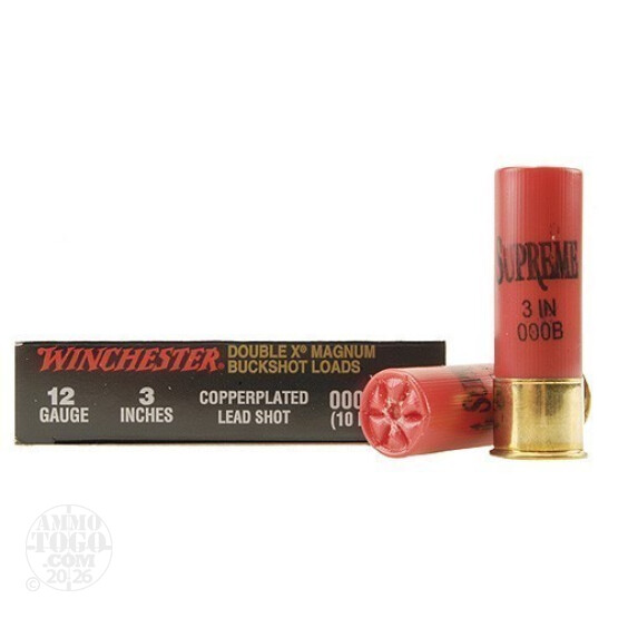 250rds - 12ga Winchester Supreme 3" Copper Plated 10 Pell. 000 Buckshot