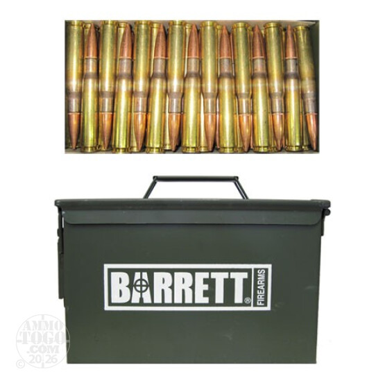 120rds - 50 Cal. BMG Barrett 661gr. M33 Ball Ammo