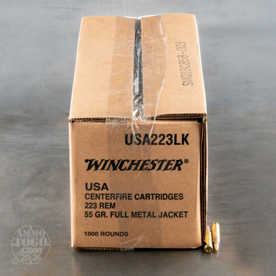 1000rds – 223 Rem Winchester USA 55gr. FMJ Ammo