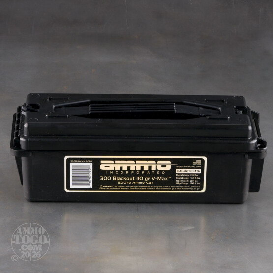 200rds – 300 AAC Blackout Ammo Inc. 110gr. V-MAX Ammo
