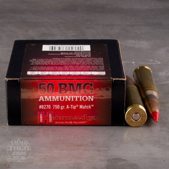100rds – 50 BMG Hornady Match 750gr. A-Tip Match Ammo