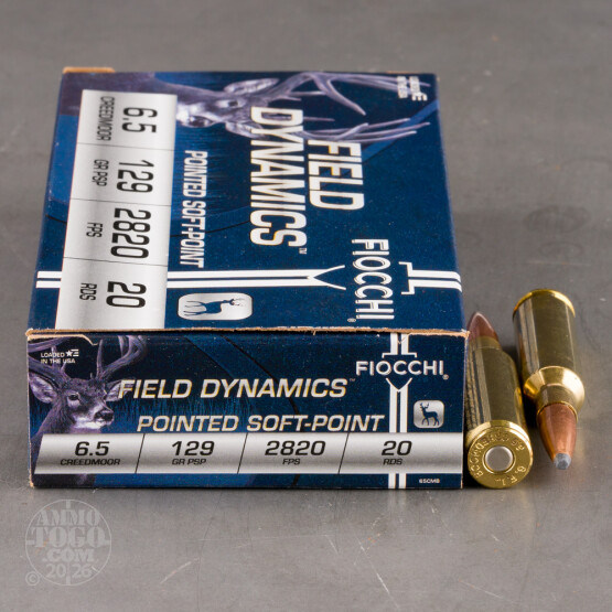 20rds – 6.5 Creedmoor Fiocchi 129gr. PSP Ammo