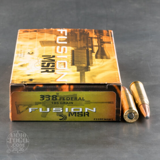 20rds - 338 Federal Fusion MSR 185gr. SP Ammo