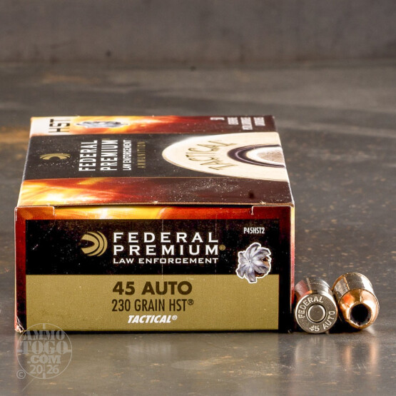 50rds - 45 ACP Federal LE Tactical HST 230gr. HP Ammo