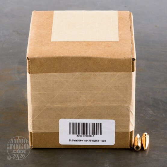 500pcs - 30 Cal General Dynamics 147 Grain FMJ-BT Bullets