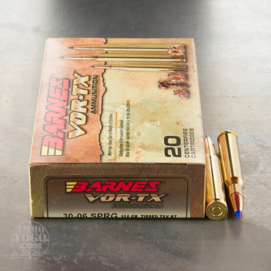 20rds – 30-06 Barnes VOR-TX 150gr. Tipped TSX BT Ammo
