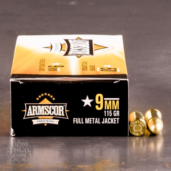 1000rds - 9mm Armscor 115gr. FMJ Ammo