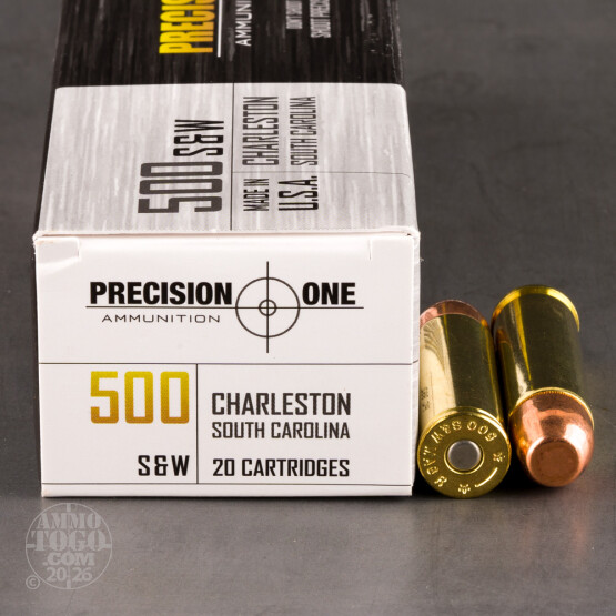 20rds – 500 S&W Precision One 350gr. FMJ Ammo