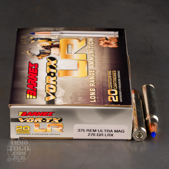 20rds – 375 RUM Barnes VOR-TX LR 270gr. LRX Ammo