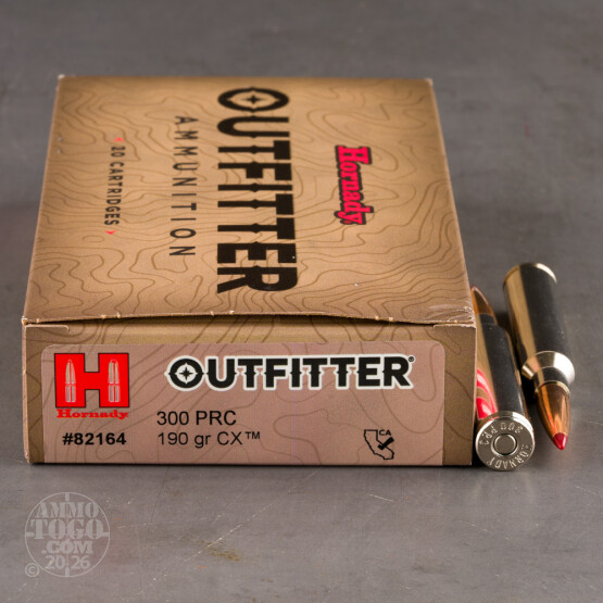 20rds – 300 PRC Hornady Outfitter 190gr. CX Ammo