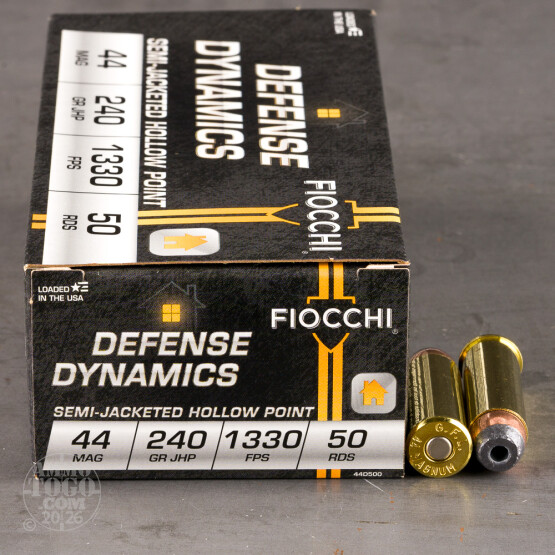 50rds – 44 Mag Fiocchi 240gr. SJHP Ammo