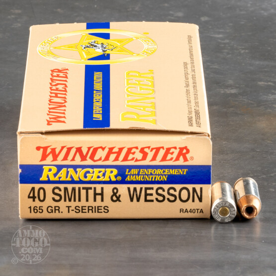 50rds – 40 S&W Winchester Ranger T-Series 165gr. JHP Ammo *Corroded*