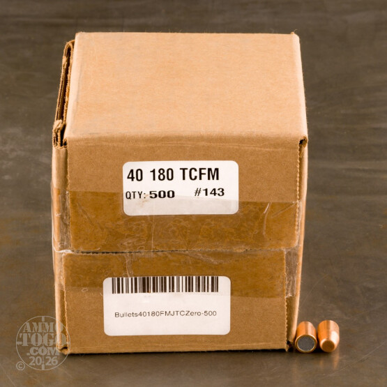 500pcs - 40 Cal .400" Dia Zero 180gr. FMJ-TC Bullets