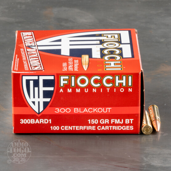 100rds – 300 AAC Blackout Fiocchi 150gr. FMJBT Ammo