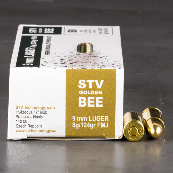 1000rds – 9mm STV Golden Bee 124gr. FMJ Ammo