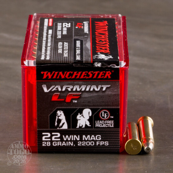 50rds - 22 WMR Winchester LF 28gr. JHP Ammo