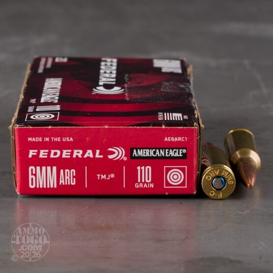 20rds – 6mm ARC Federal American Eagle 110gr. TMJ Ammo