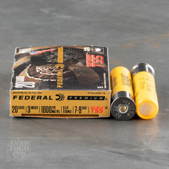 5rds – 20 Gauge Federal Heavyweight-TSS 3" 1-5/8oz. #7/9 Shot Ammo