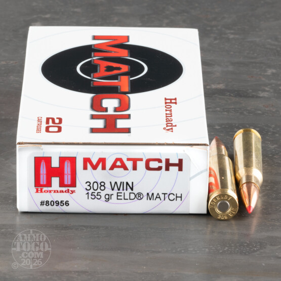 200rds – 308 Win Hornady Match 155gr. ELD Match Ammo