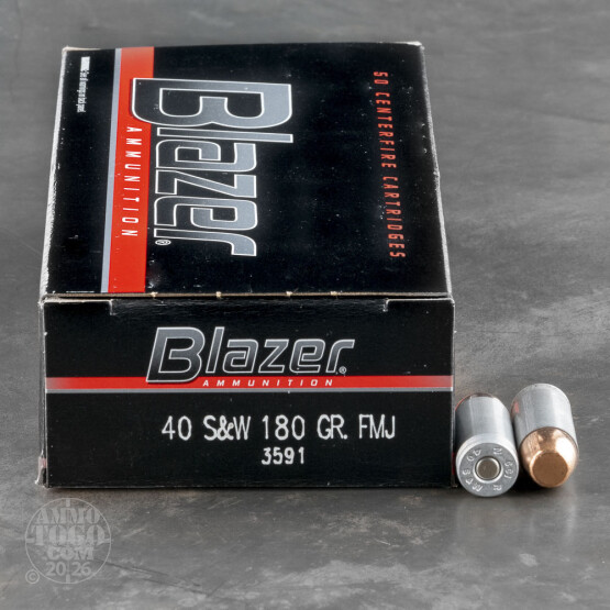 50rds – 40 S&W Blazer 180gr. FMJ Ammo