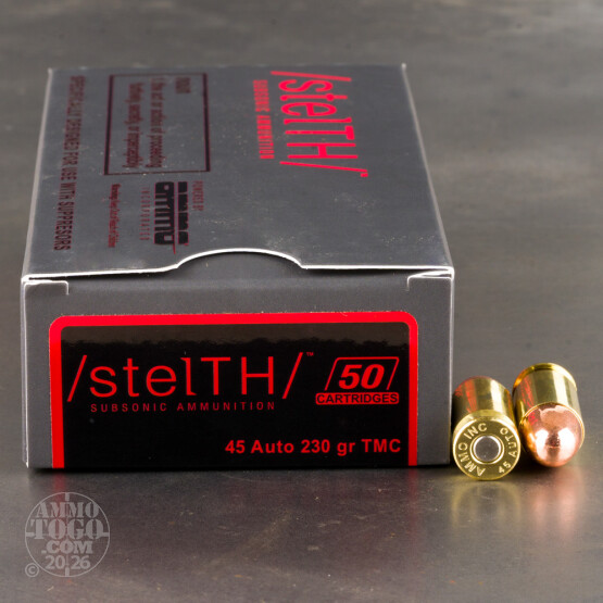 1000rds – 45 ACP Ammo Inc. stelTH 230gr. TMJ Ammo