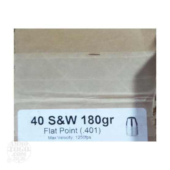 250pcs - 40 S&W / 10mm  .401" Dia Berry's 180gr. Plated FP Bullets