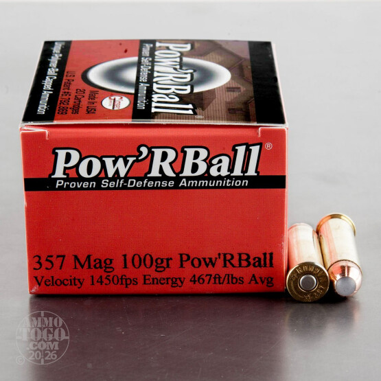 20rds – 357 Magnum Corbon 100gr. Pow'RBall Ammo