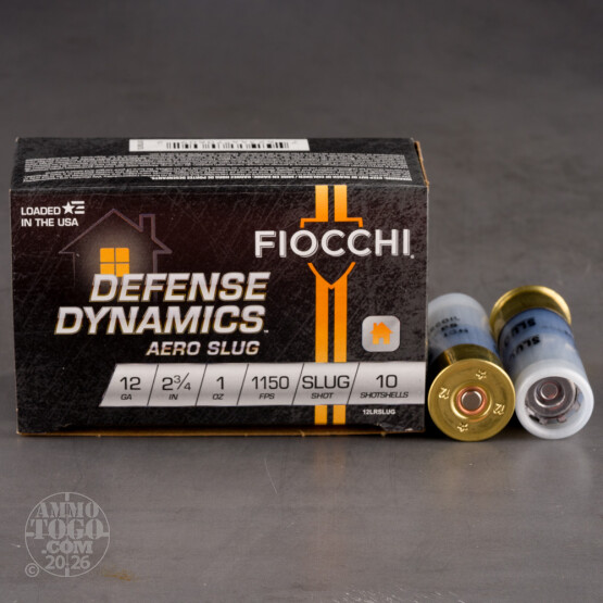 10rds - 12 Gauge Fiocchi Low Recoil 2 3/4" 1oz. Exacta Aero Slug Ammo