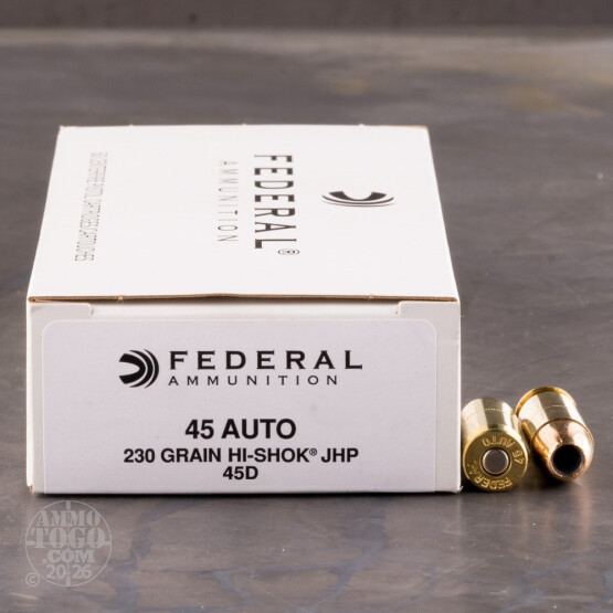 50rds – 45 ACP Federal 230gr. Hi-Shok JHP Ammo