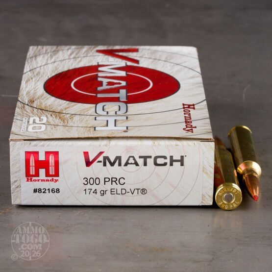 20rds – 300 PRC Hornady V‑Match 174gr. ELD-VT Ammo