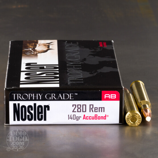 20rds – 280 Rem Nosler Trophy Grade 140gr. AccuBond Ammo