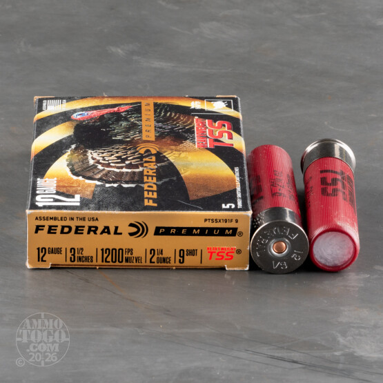 5rds – 12 Gauge Federal Heavyweight TSS 3 1/2" 2 1/4oz. #9 Shot Ammo