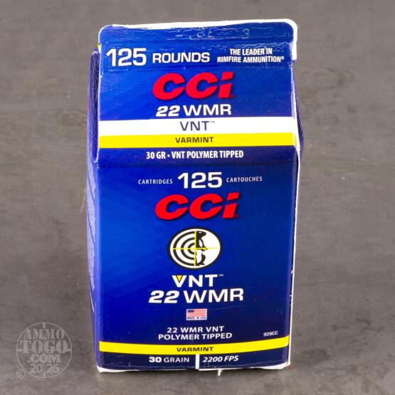 125rds – 22 WMR CCI 30gr. VNT Ammo