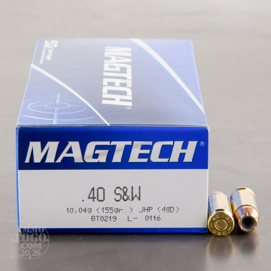 50rds - 40 S&W Magtech 155gr. JHP Ammo