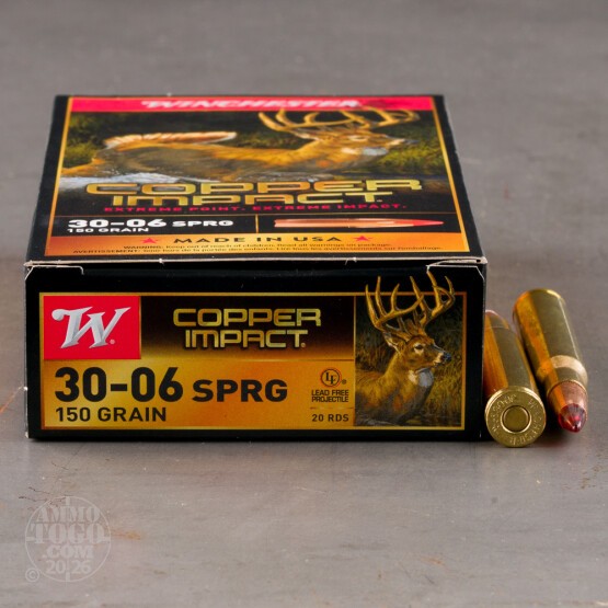 20rds – 30-06 Winchester Copper Impact 150gr. Copper Extreme Point Ammo
