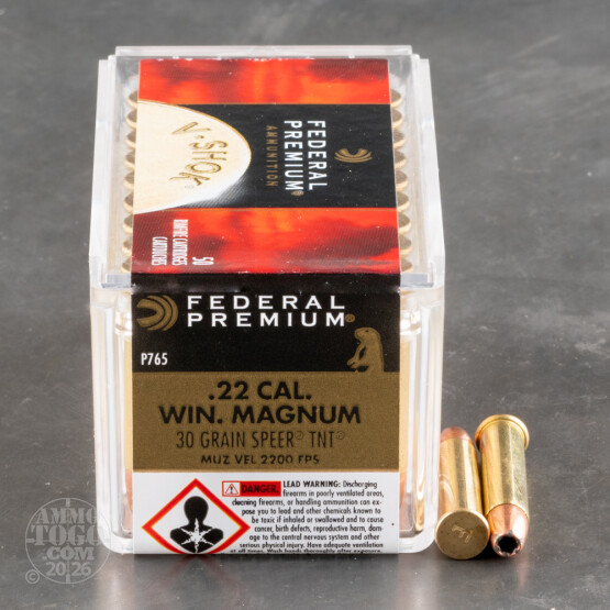 500rds – 22 WMR Federal Varmint & Predator TNT 30gr. JHP Ammo