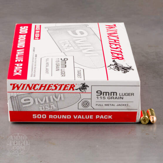500rds – 9mm Winchester USA 115gr. FMJ Ammo