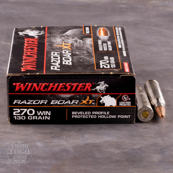20rds - 270 Win Winchester Razorback XT 130gr. PHP Ammo